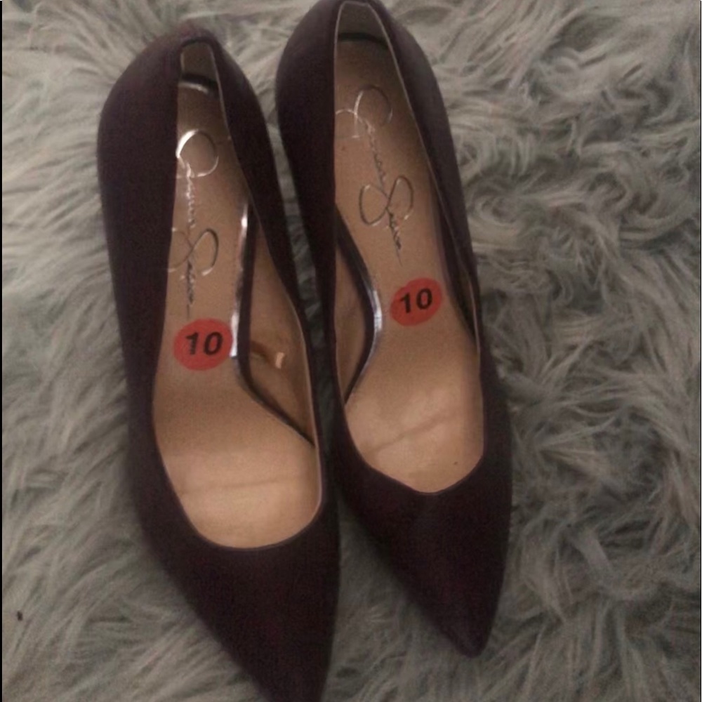 Maroon colored Jessica Simpson high heels